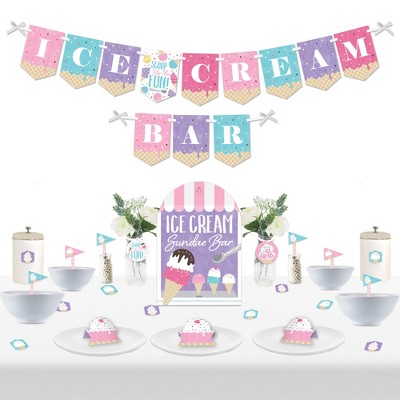 Big Dot of Happiness Scoop Up The Fun - Ice Cream - DIY Sprinkles Party Ice Cream Bar Signs - Snack Bar Decorations Kit - 50 Pieces