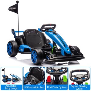 その他 Blue Go-Kart Ride-On 24V Kids Ride on Go Kart, 7.5 mph Variable High Speed Drifting Car