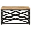 vidaXL Coffee Table 26.8"x26.8"x13.8" Solid Mango Wood - 2 of 4