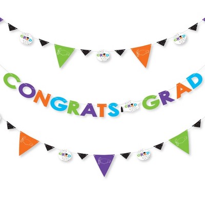 Big Dot of Happiness Hats Off Grad - Graduation Party Letter Banner Decoration - 36 Banner Cutouts and Congrats Grad Banner Letters