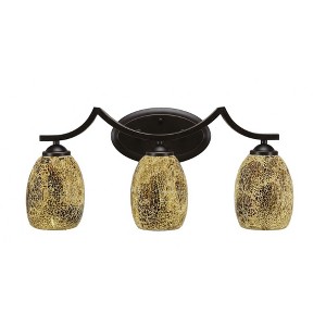 Toltec Lighting Zilo 3 - Light Vanity in  Dark Granite with 5" Gold Fusion Shade - 1 of 1