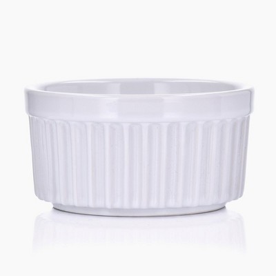 DUKA 4-Inch White Ceramic Ramekin Set of Six