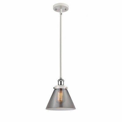 Cone - 1 Light Stem Hung Mini Pendant In Industrial Style-10 Inches Tall and 8 Inches Wide