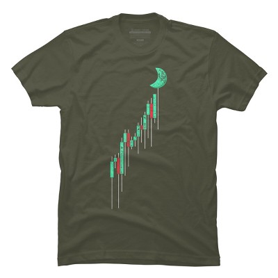 Men's Design By Humans Crypto Trading Hodl Vintage Stock Chart To The Moon By MiuMiuShop T-Shirt