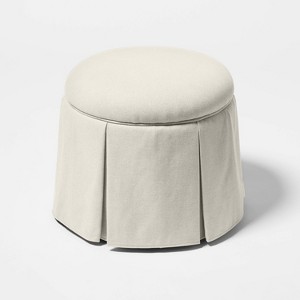 Box Pleat Skirt Storage Ottoman Performance Fabric - Threshold™ designed with Studio McGee - 1 of 4