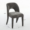 Set of 2 Chenille Dining Chairs with Hollow Back, Upholstered Dining Chair Iron Frame Modern Style, Comfortable Dining Chair for Dining Room-Koiai - 3 of 4