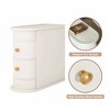 Lirago, Wood End Table with 2 Drawers - Fully Assembled Narrow Nightstand/Side Table, Off-White - 3 of 4
