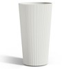 FONTOI 2PCS Round Tall Planter Pot with Drainage Holes, Indoor Outdoor Flower Planters for Garden Living Room Backyard, White, 13"*23.6"*13" - 4 of 4