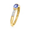 Ross-Simons 0.40 Carat Tanzanite and .10 ct. t.w. White Zircon Ring in 18kt Gold Over Sterling - 3 of 4