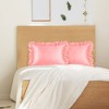 PiccoCasa Satin Retro Luxury Silky with Ruffle Envelope Closure Pillowcases 2 Pcs - 2 of 4