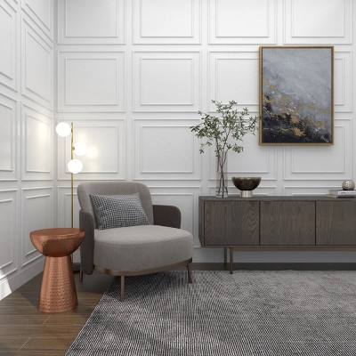 Vintage-Inspired Copper Metal Round Accent Stool - 22.5" x 15.4"