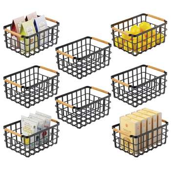 mDesign Metal Food Organizer Storage Basket