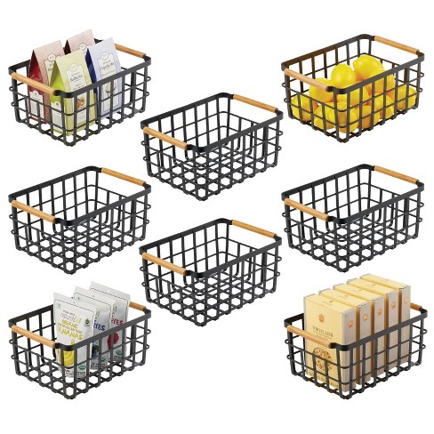 Mdesign Metal Kitchen Under Shelf Storage Baskets - 2 Pack - Soft  Brass/natural : Target