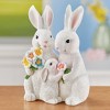 Collections Etc Charming Floral Easter Bunny Family Decoration White - 2 of 2