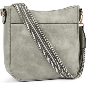 Crossbody Bags for Women Trendy Vegan Leather Hobo Purses With Wide Shoulder Strap - 1 of 4