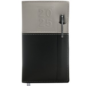 Global Printed Products 14 Month Pocket Planner Grey and Black 2025 with Pen - 1 of 4