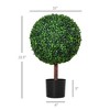 23.5" Artificial Boxwood Topiary Ball Tree, Fake Decorative Plant, Nursery Pot Included for Home, Balcony - 3 of 4