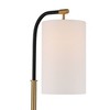 Possini Euro Design Sausalito Mid Century Modern Downbridge Floor Lamp 67" Tall Warm Gold Black Metal Linen Cylinder Shade for Living Room Reading - 3 of 4