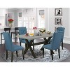 5-Piece Natural Oak Finish Solid Wood Top Dining table with 4 Chairs with - 2 of 4