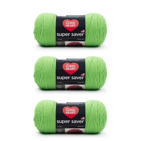 Red Heart Super Saver Spring Green Yarn - 3 Pack Of 198g/7oz