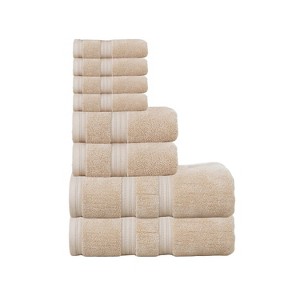 Home Weavers Elegance Essentials 550GSM 100% Cotton Zero Twist Super Absorbent Bath Towel Set - 1 of 4