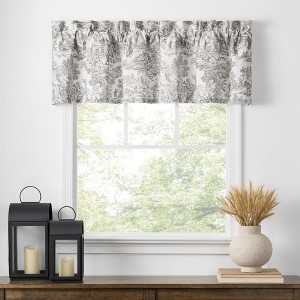 Ellis Curtain Victoria Park Toile Water Proof Room Darkening Blackout Tailored Window Valance - 70 x 12, Gray - 1 of 4