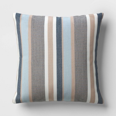 18"x18" Soft Striped Woven Square Outdoor Throw Pillow - Threshold™