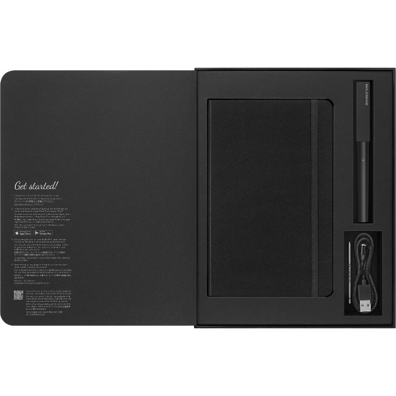 Moleskine 3 Set Bundle Ruled Smart Notebook and Smart Pen LG Hard Cover Black, 5 of 9