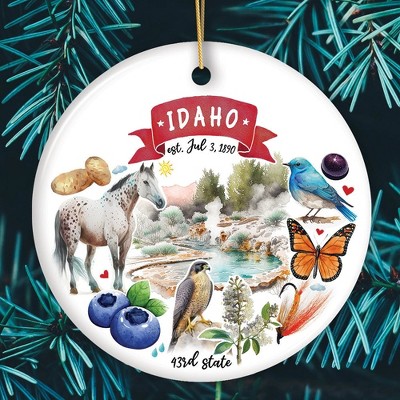 Artistic Idaho State Themes and Landmarks Christmas Ornament| OrnamentallyYou