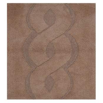 Beautiful Sculptured Chain Design Bath Rug With Anti Skid Latex Back Is Made Cotton Super Soft Natural