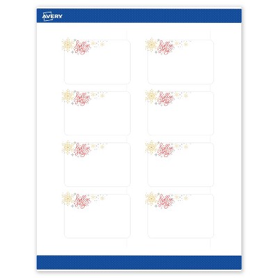 Avery Labels, 2" x 3", Silver-Holly Sparkles, Matte, 80ct