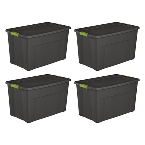 Gray 35-Gallon Latch Storage Tote Container