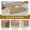 NicBex Rectangle Coffee Table with Wood Texture/Marble Pattern,Center Table for Living Room,Bedroom - 4 of 4