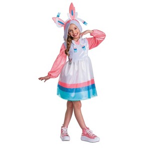 Pokémon Girls' Sylveon Hooded Dress Halloween Costume Dress - Pink - 10-12 - 1 of 4