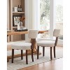 Dining Chairs Set of 2, Modern Leather Upholstered Kitchen Chairs, 2PCS Bar Stools, Easy Clean Fabric, Ergonomic Curved Backrest for Dining Room - 2 of 4