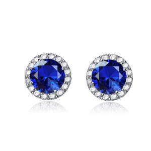 Elegant Round-Shaped Stud Earrings Featuring a Vibrant Array of Colored Cubic Zirconias for a Dazzling Effect - 1 of 3