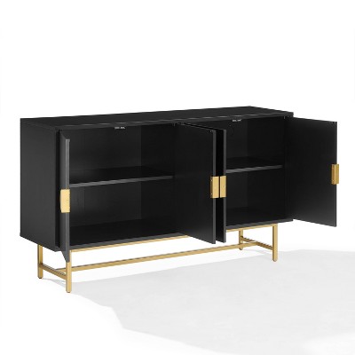 Blair 54" Matte Black and Gold Mid-Century Modern Sideboard