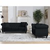 3-Seater + 2-Seater Velvet Chesterfield Sofa with Nailhead Trim and 4 Pillows for Living Room, Bedroom - 2 of 4