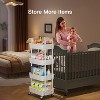 Pipishell 4-Tier Rolling Cart, Lightweight Plastic Organizer with Lockable Wheels & Reinforced Handle for Kitchen, Bathroom, Nursery, White - 2 of 4