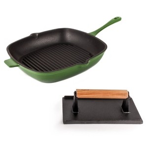 BergHOFF Neo 2Pc Cast Iron Grill Set, Grill Pan & Bacon/Steak Press - 1 of 4