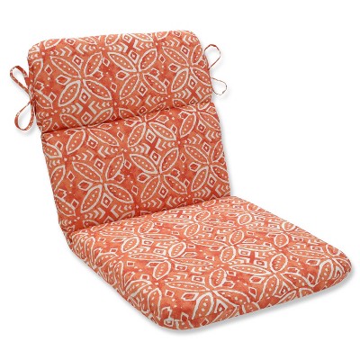 Merida Pimento Rounded Corners Outdoor Chair Cushion Orange - Pillow Perfect