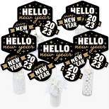 Big Dot of Happiness Hello New Year - 2023 NYE Party Centerpiece Sticks - Table Toppers - Set of 15