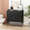 31.5" Modern 2-Door Wooden Storage Cabinet Accent Sideboard with Metal Legs, Adjustable Shelves for Living Room, Entryway - 2 of 4