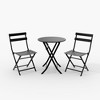 Outdoor 3 Piece Folding Patio Bistro Set, Weather Resistant Table and 2 Chairs, Portable Metal Furniture for Balcony, Porch, Garden or Small Spaces - 3 of 4