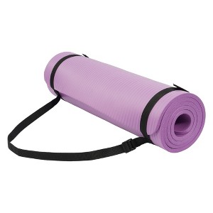 Fitvids 1/2-Inch Thick High Density Foam Exercise Yoga Mat with Carrying Strap, For Cushioning The Body Against Hard Floors, Taro Purple - 1 of 4