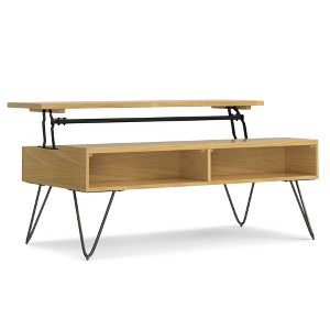 Solid Wood Veneer Lift Top Coffee Table with Storage, Two Open Compartments, Ideal for Living Room or Family Room - 1 of 4