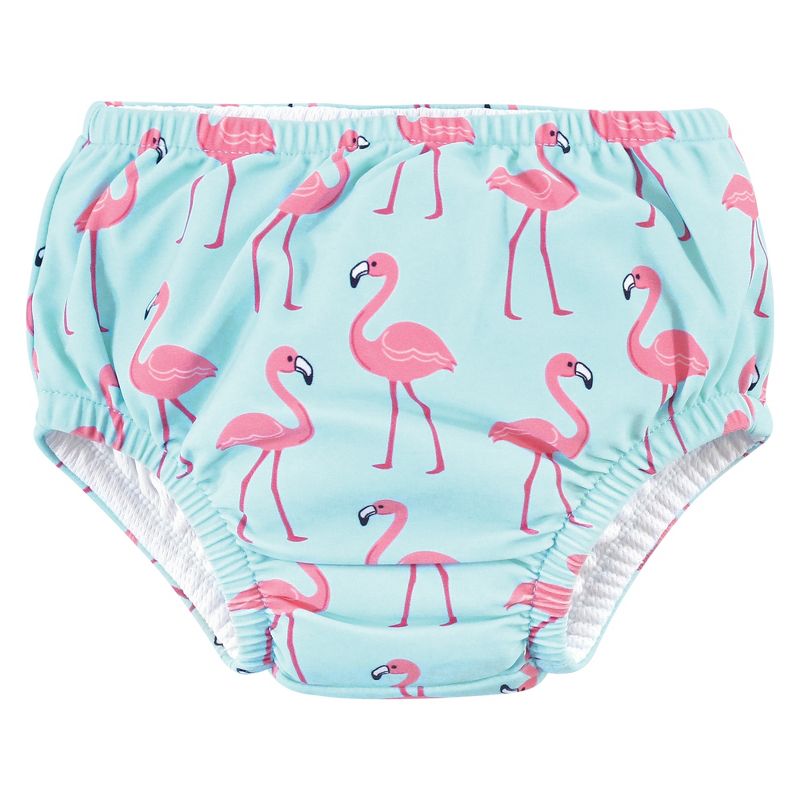 Hudson Baby Infant and Toddler Girl Swim Diapers, Flamingos, 4 of 6