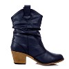 Charles Albert Women's Modern Western Cowboy Distressed Boot with Pull-Up Tabs in Navy Size 6 - 2 of 4