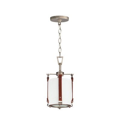 Maxim Lighting Sausalito 1 - Light Pendant in  Weathered Zinc/Brown Suede