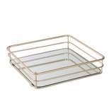 Square Vanity Tray with Mirror Glass Gold - Elle Décor